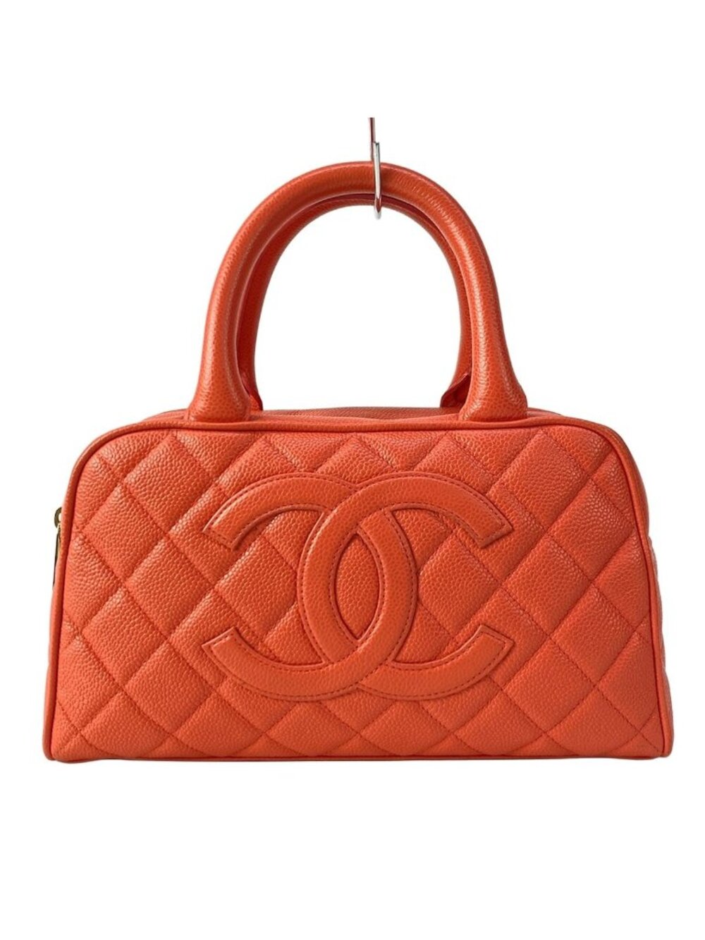 Chanel Handbag Quilted Orange Mini